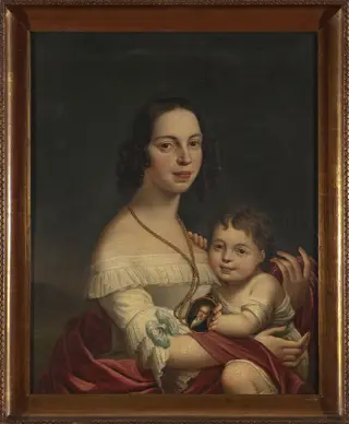 Portrait of Franciszka Pawłowska née Kamieńska with her daughter Eliza, the would-be writer (Eliza Orzeszkowa)