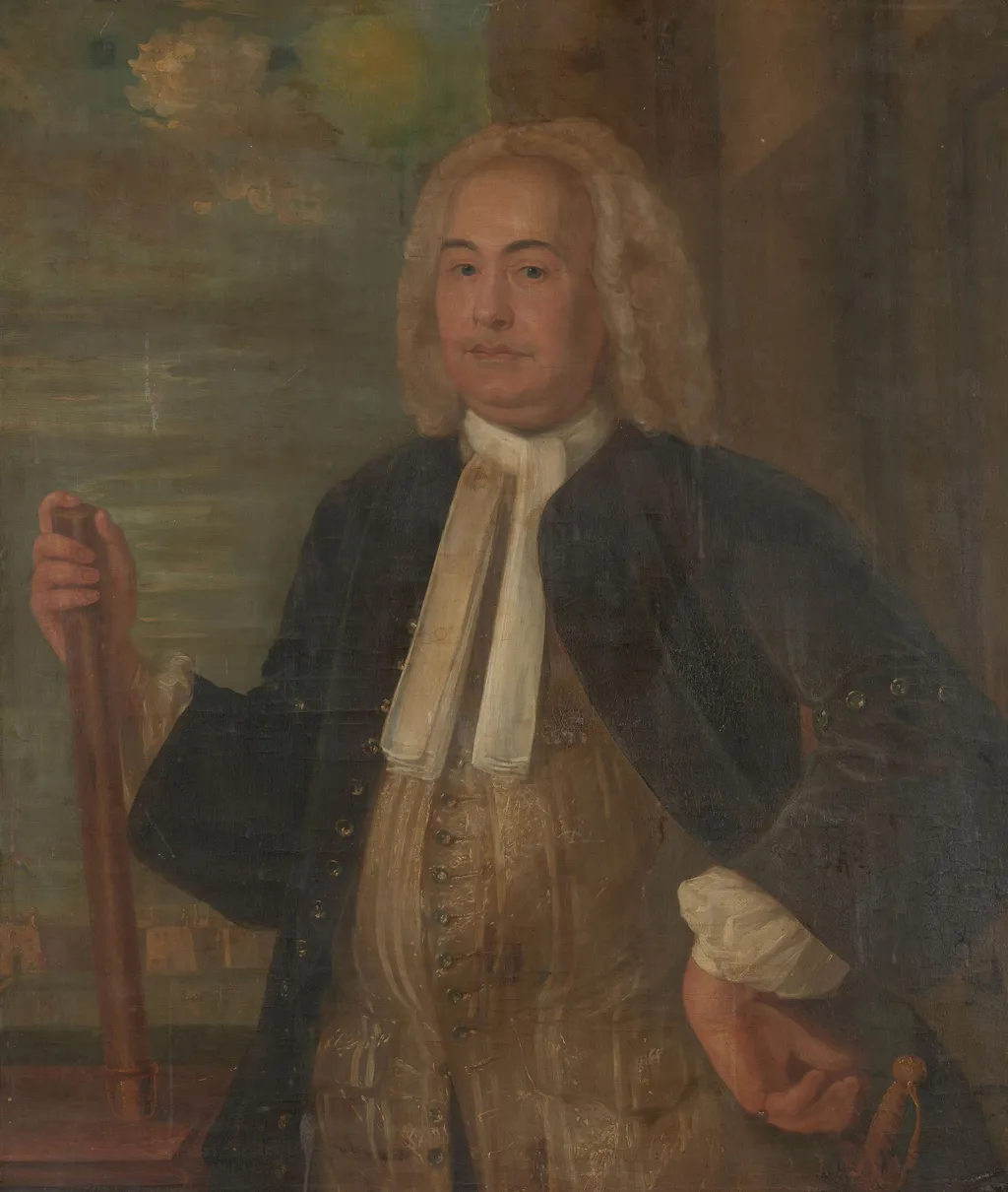 Portrait of Johannes Thedens, Governor-General of the Dutch East India Company, oil, 1741