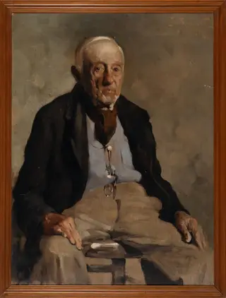 Portrait of old man sitting