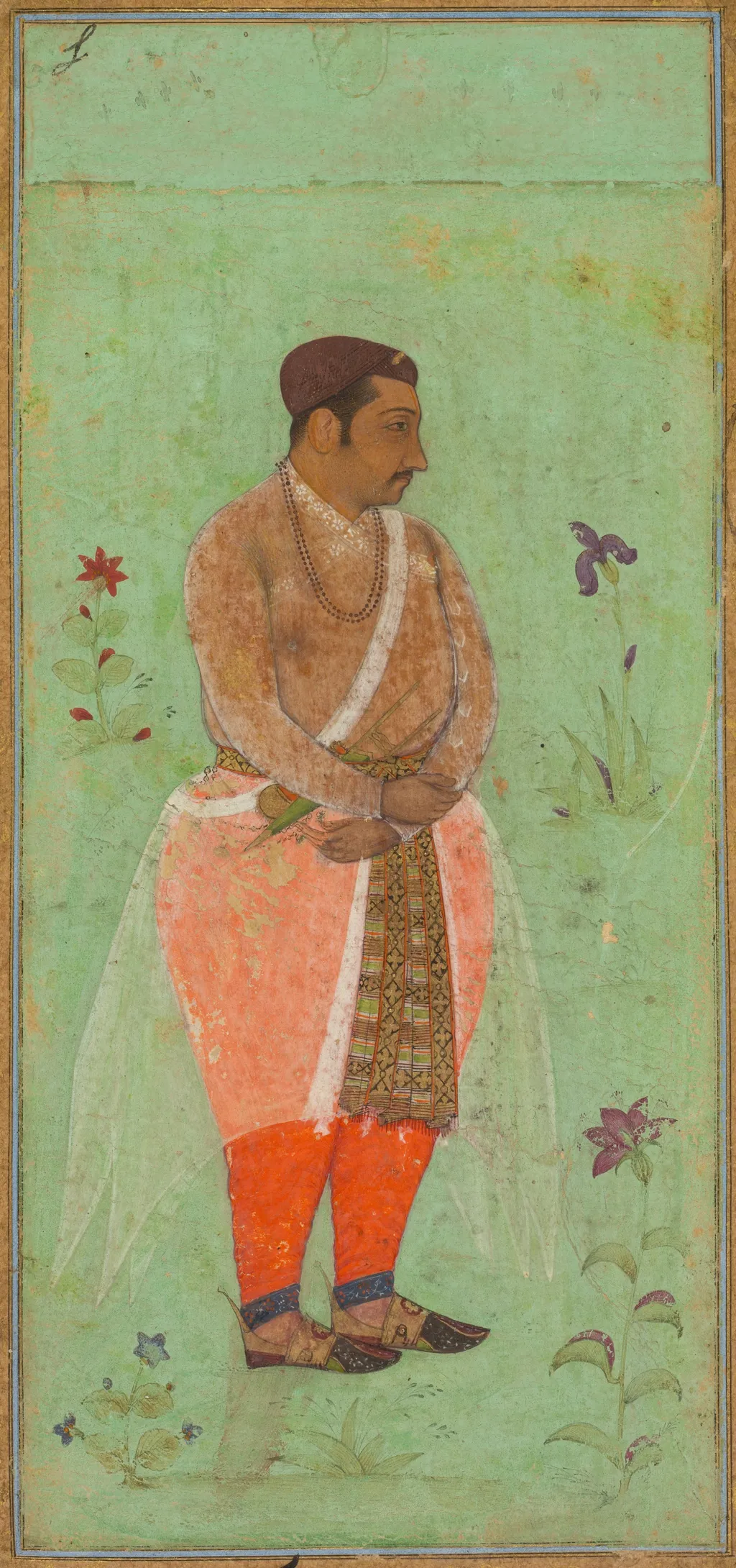Portrait of Suraj Singh Rathor, Raja of Marwar and Maternal Uncle of Shah Jahan: A Page from the Prince Khurram Album, unspecified, 1600