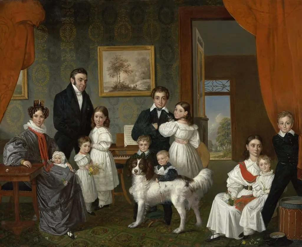 Portrait of the Baud family in their country house in Voorburg