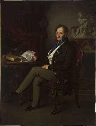 Portrait of Władysław Branicki, seated with a letter in his hand