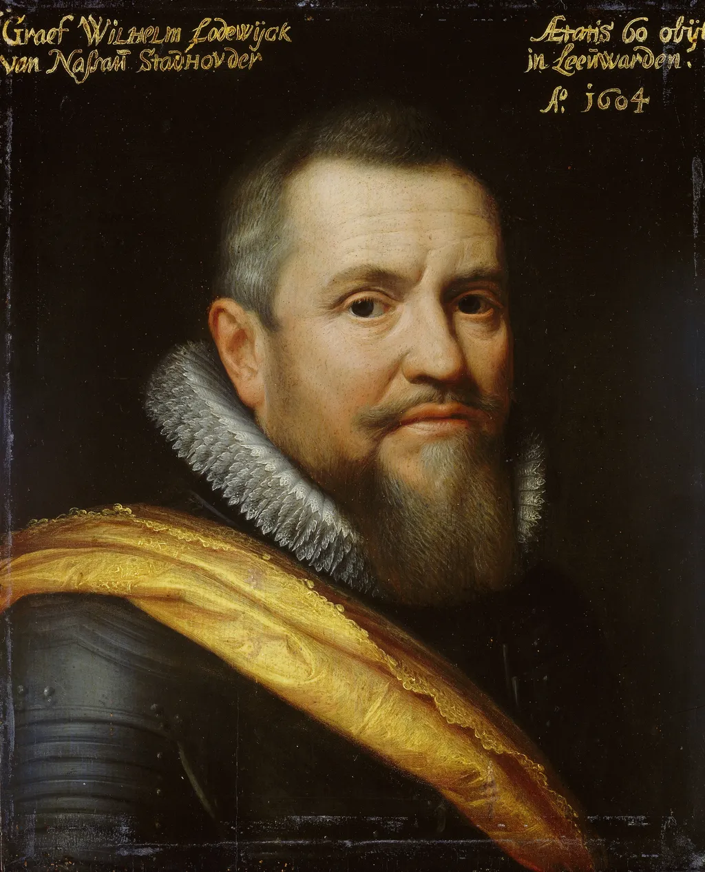 Portrait of Willem Lodewijk (1560-1620), Count of Nassau, nicknamed in Frisian 'us heit' (our father), oil, 1609
