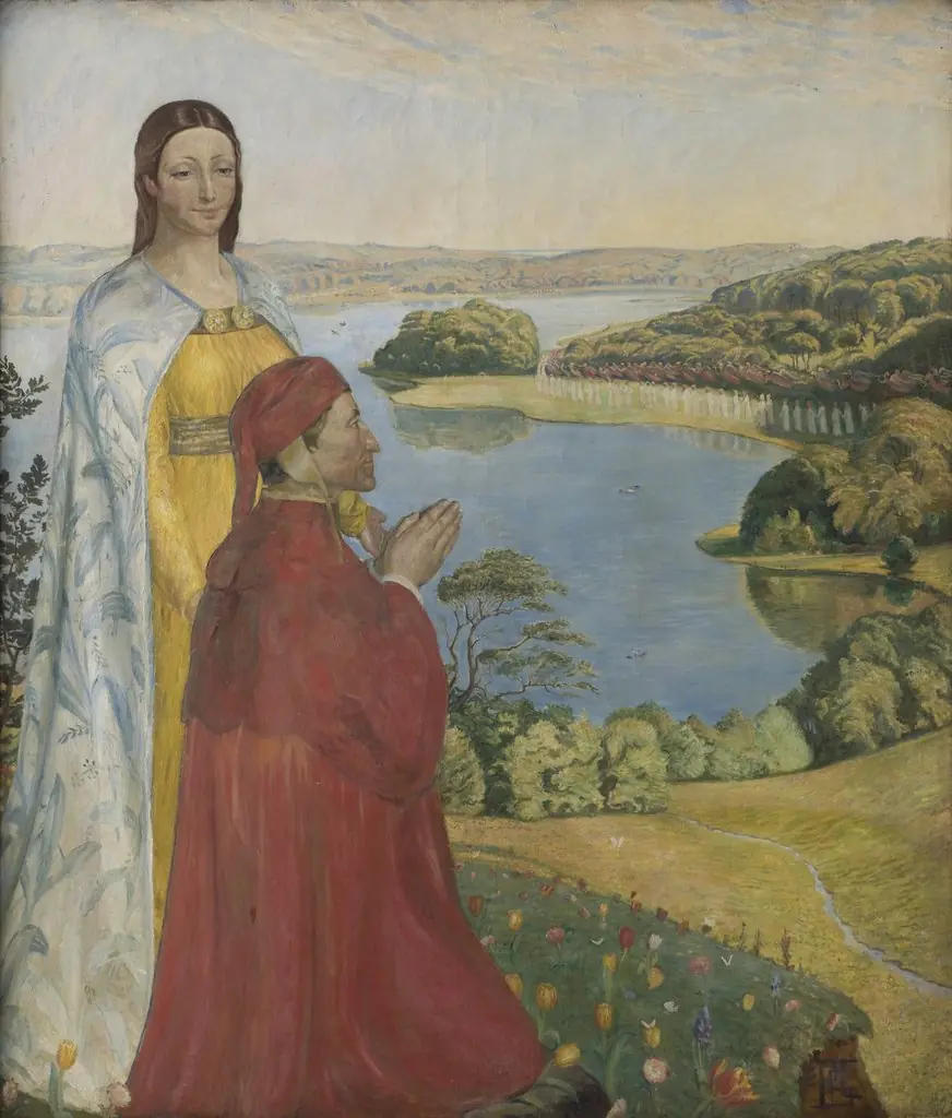 Dante and Beatrice in Paradise, by Poul Simon Christiansen