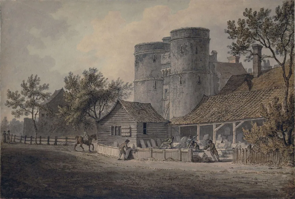St George's or Newin Gate, Canterbury, by Pouncy, watercolor, 1795