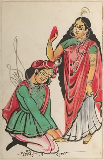 Pravira Kneeling at the Feet of Jana