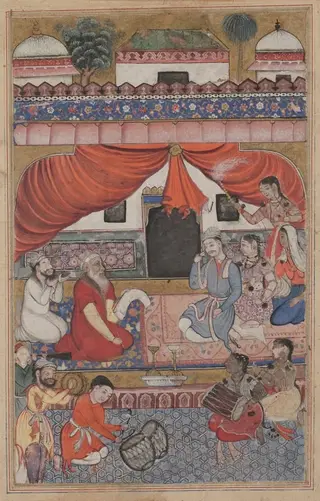 Preparation for the marriage of Mahmuda to the Young Vizier, from a Tuti-nama (Tales of a Parrot): Thirty-third Night