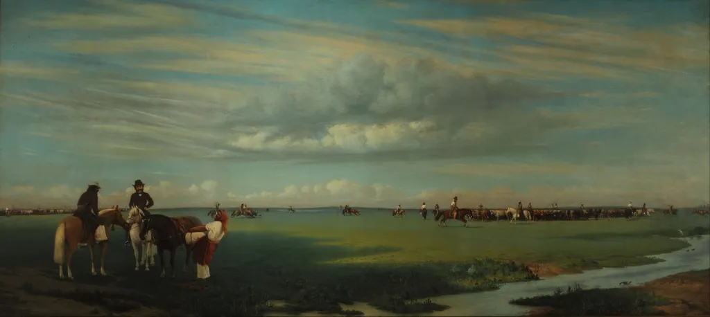 El rodeo, by Prilidiano Pueyrredón, oil, 1861