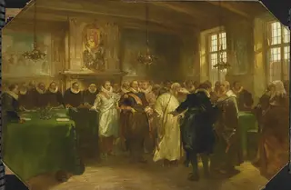 Prince Maurits Receiving a Russian Delegation in 1614, by Charles Rochussen