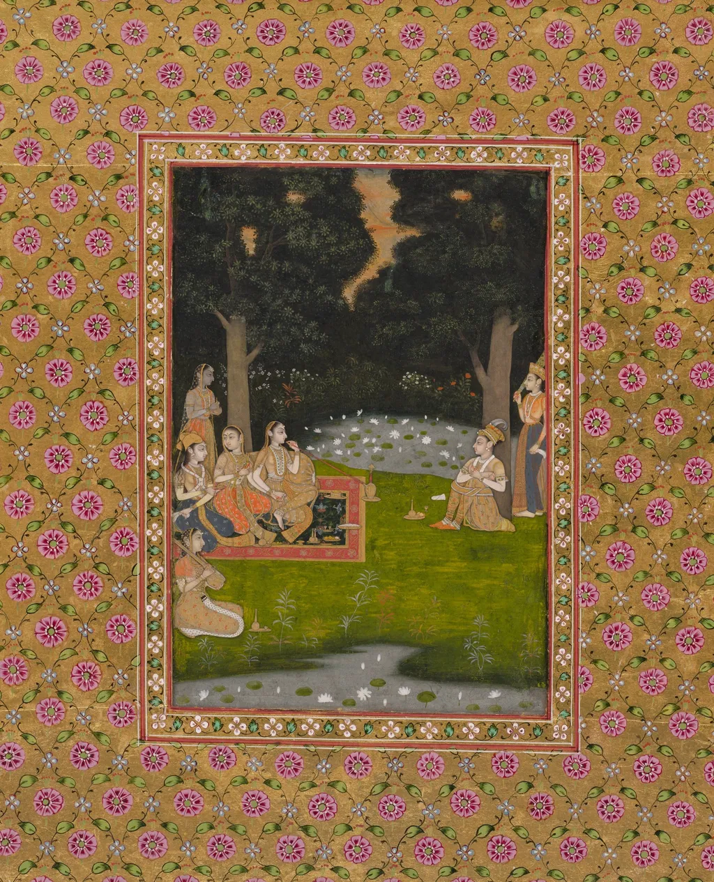 Princely ascetic in the forest visited by ladies, unspecified, 1760
