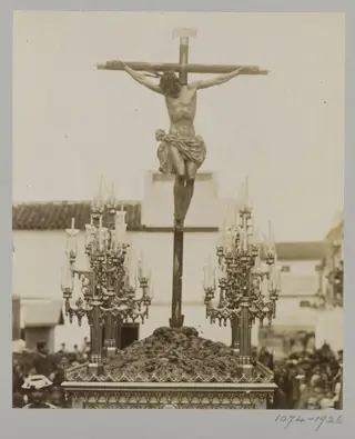Processional statuary group belonging to the Fraternity of the Parish of San Bernardo, Seville', albumen print, late 19th century