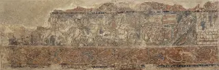 Profane paintings from Sigena: Retinue of pilgrims and assault on a castle (Saint John of Acre?)