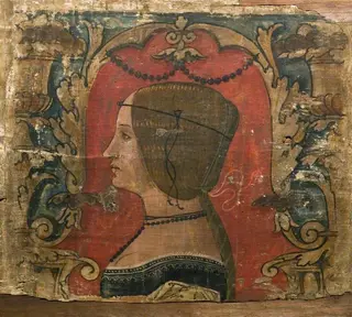Profile Bust of a Lady Facing Left (one of 29 painted panels from a frieze)