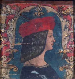 Profile Bust of a Man Facing Right (one of 29 painted panels from a frieze)