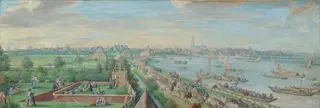 Profile of Amsterdam, seen from the landside, by Hans Bol