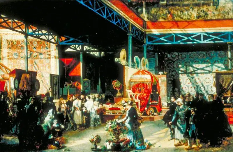 Queen Victoria, Prince Albert and Three of Their Children at the Indian Pavilion of the Great Exhibition, by Prosper Lafaye