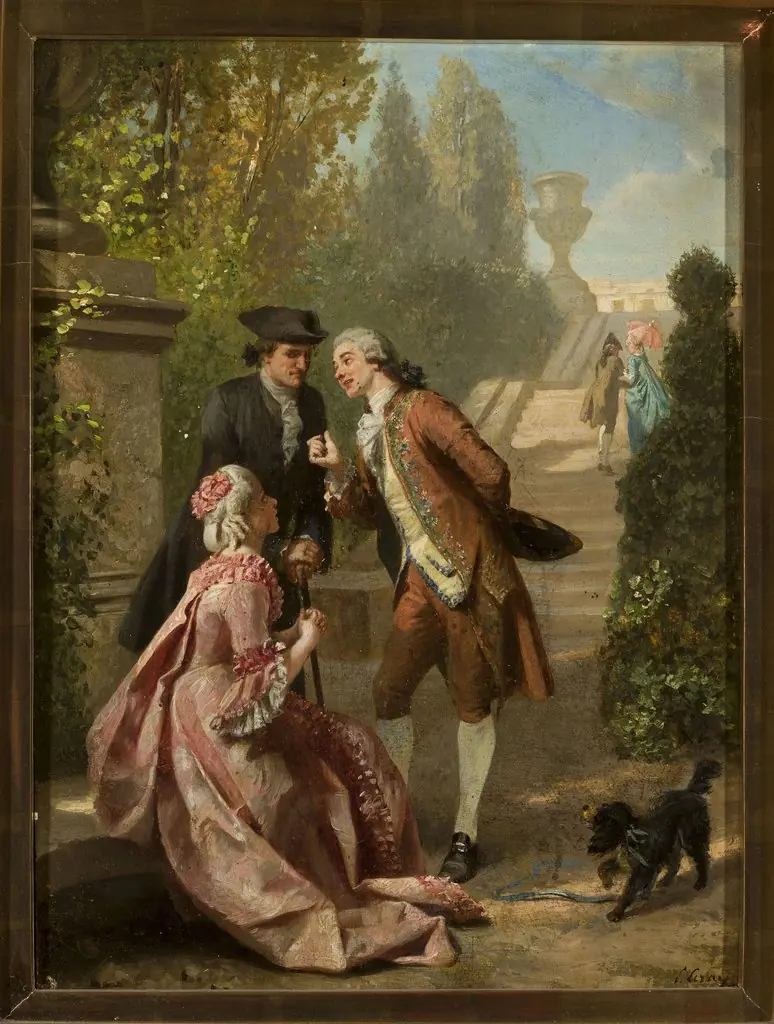 Scene in a park, by Prudent Louis Leray