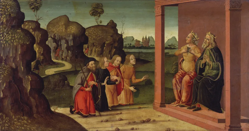 Job Story: Message of Misfortune, by Pseudo Bartolomeo di Giovanni, paint, 1494