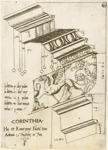 Entablature from the Temple of Antoninus and Faustina, Rome, by Pseudo-Pier Francesco Fiorentino