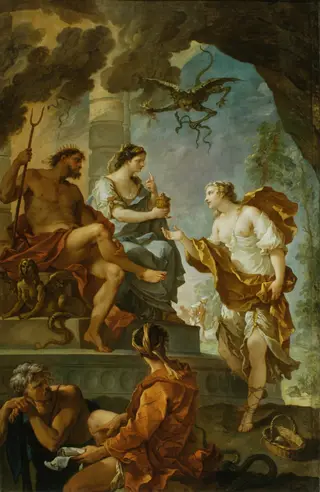 Psyche Obtaining the Elixir of Beauty from Proserpine, by Charles-Joseph Natoire