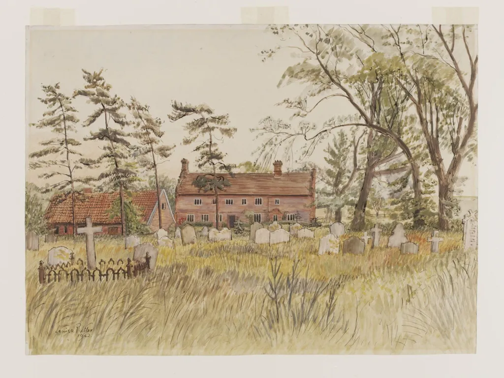 Church Farm (from the Churchyard) Sudbourne, by Puller, watercolor