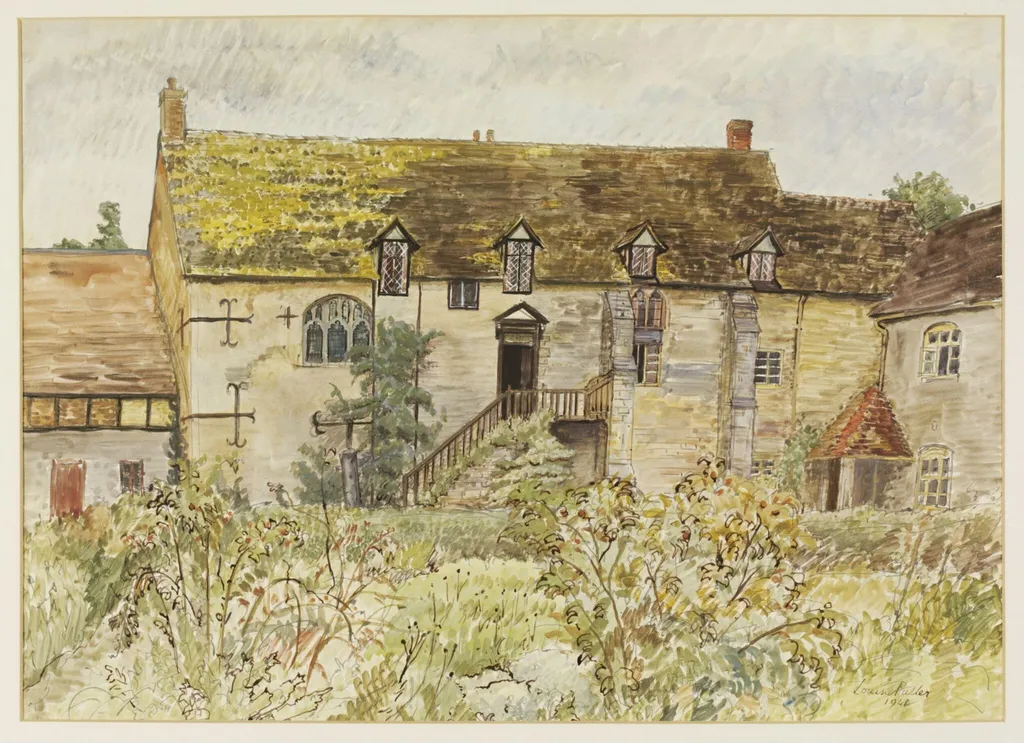 Grange Farm, The Abbot's House, Wigmore Abbey remains, by Puller, watercolor