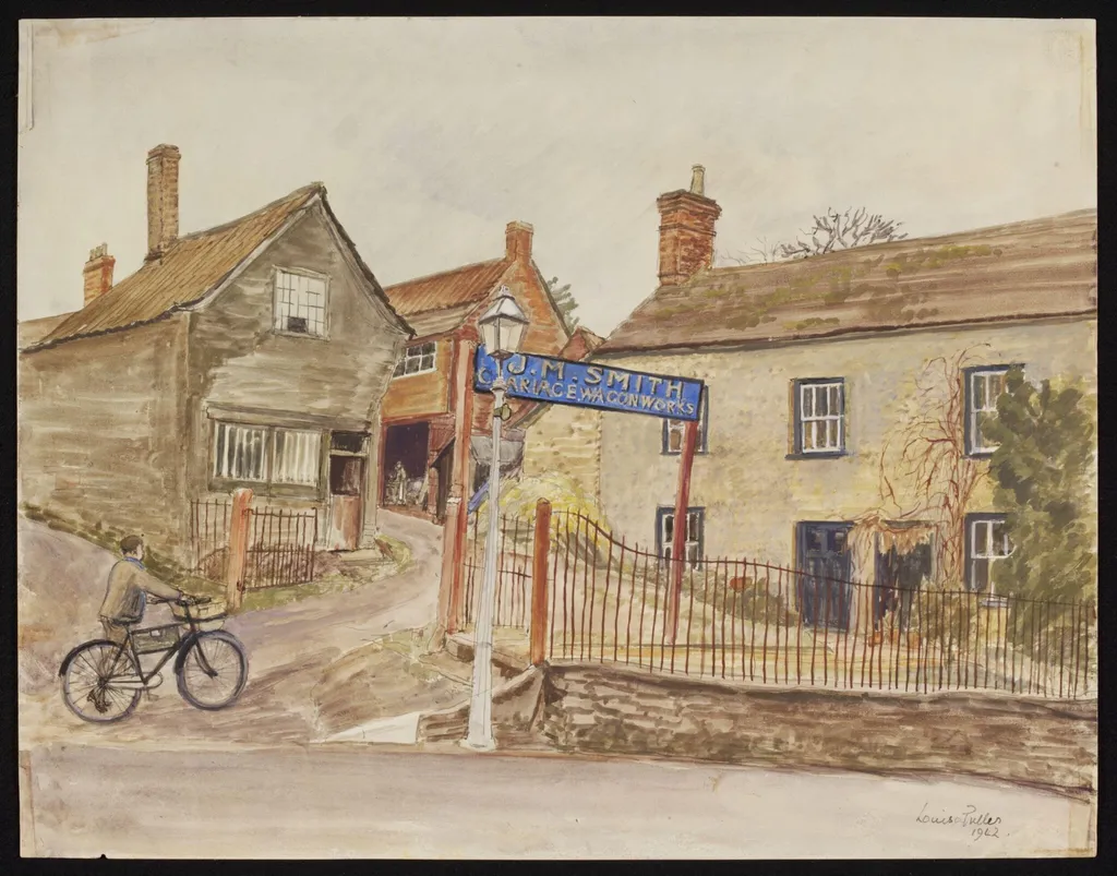 Wheelwright's Yard, Gloucester Street, Malmesbury, by Puller, watercolor
