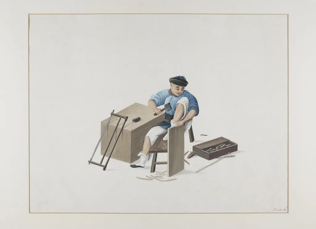 A Carpenter, by Puqua, paint, 1790