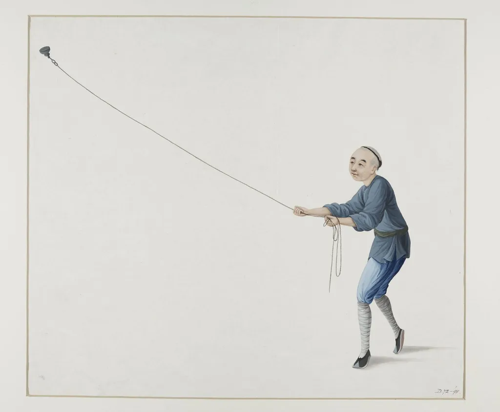 A Weight-thrower, by Puqua, paint, 1790