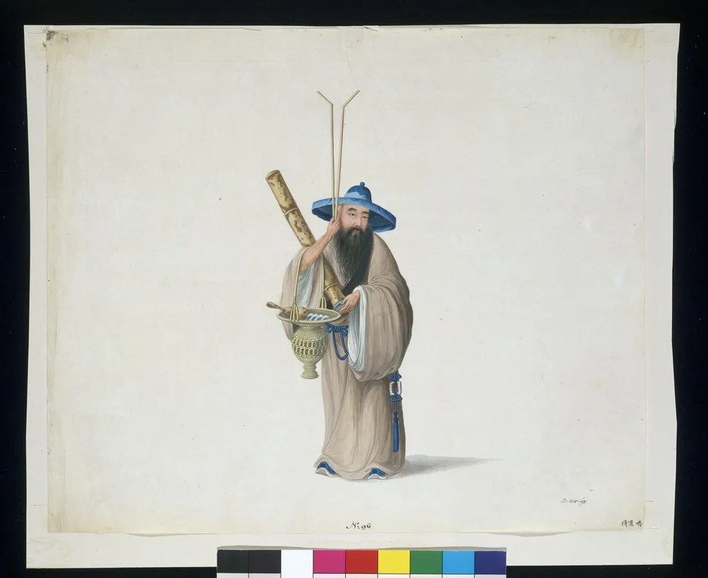 An Itinerant Daoist Priest, by Puqua, paint, 1790
