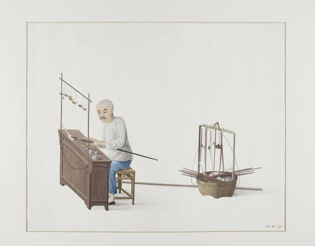 Making the Scale, by Puqua, paint, 1790