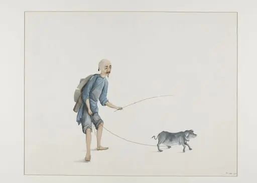 Man Driving a Pig, by Puqua