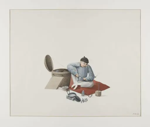 Man Making Pewter, by Puqua
