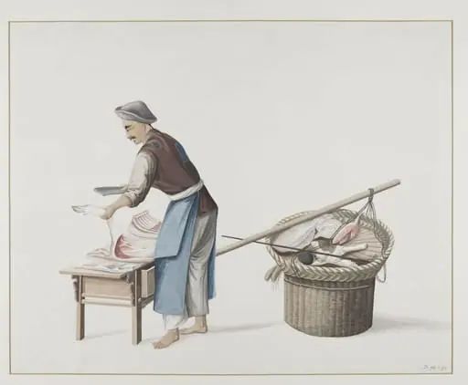 Man Selling Pork, by Puqua