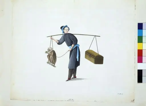 Woman and Performing Monkey, by Puqua
