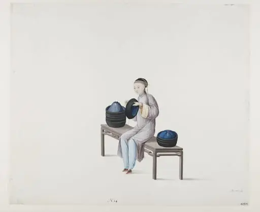 Woman Making Winter Caps, by Puqua