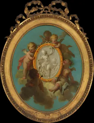 Putti with a Medallion, by Charles Dominique Joseph Eisen