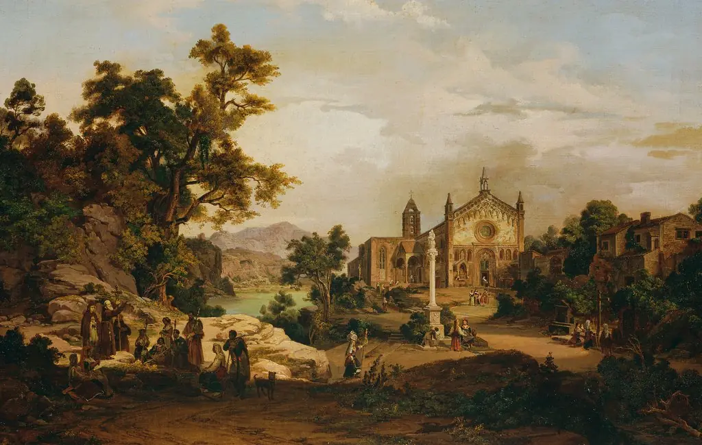 Italienische Landschaft mit Pilgern, by Q39802712