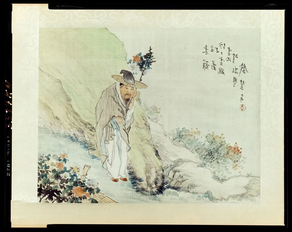 Homme descendant une colline, by Qian Hui' an, 1833