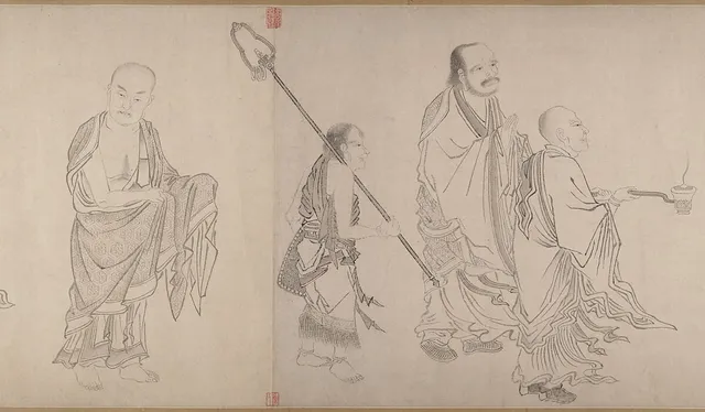 明  傳仇英  十六羅漢圖  卷|The Sixteen Luohans