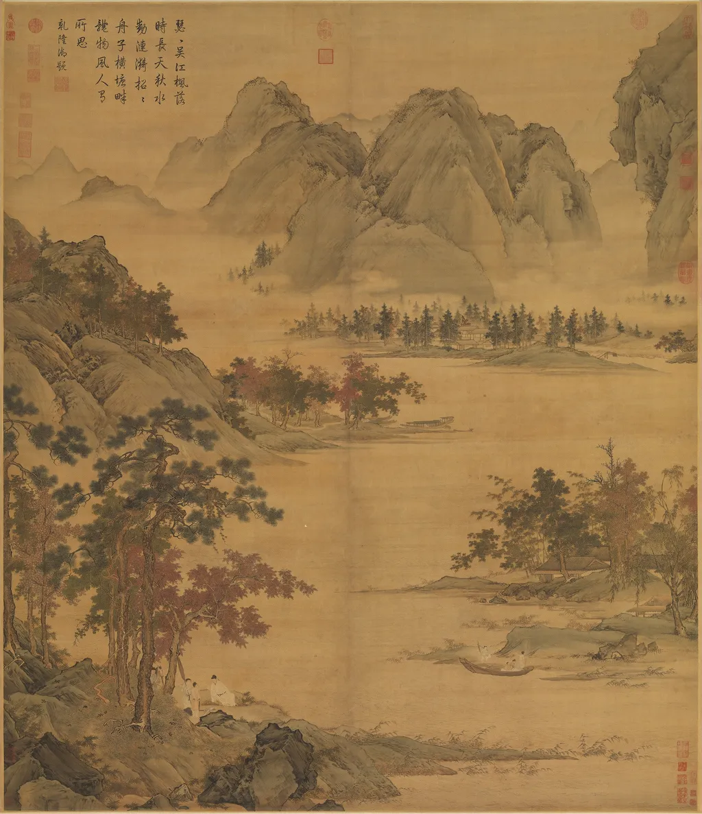 Waiting for the Ferry on an Autumn River, by Qiu Ying, unspecified, 1533
