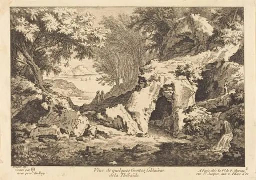 Veue de quelques Grottes solitaires de la Thebaide, by Quentin-Pierre Chedel