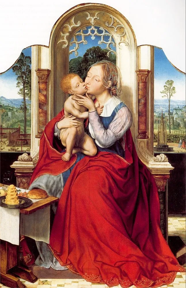 Madonna Enthroned, by Quinten Metsys, oil, 1520