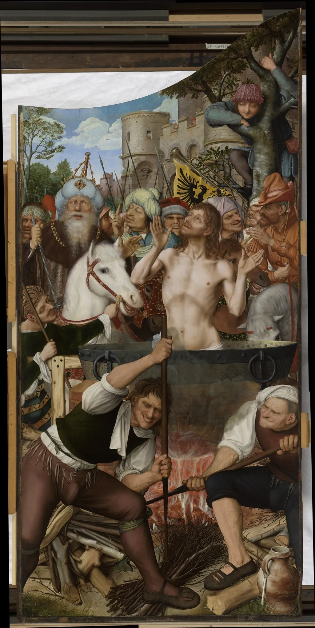 The Martyrdom of Saint John, by Quinten Metsys, oil, 1511