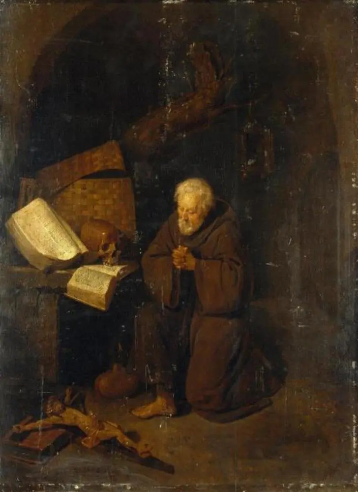 Hermit Before a Crucifix, by Quirijn van Brekelenkam