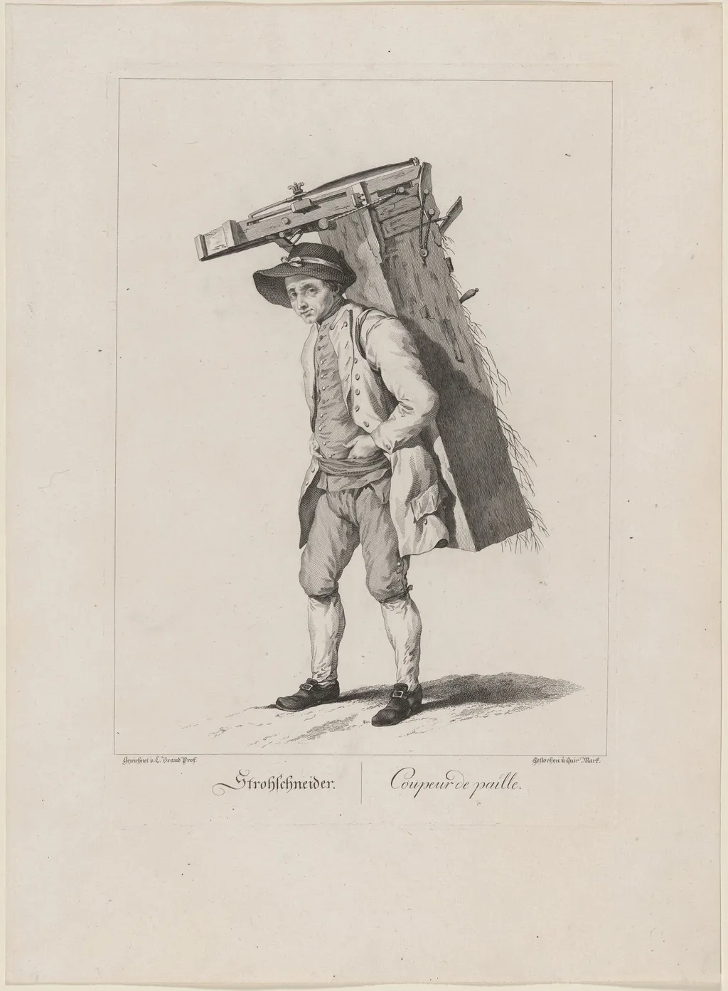 Strohschneider (Straw Cutter), by Quirin Mark, ink, 1775