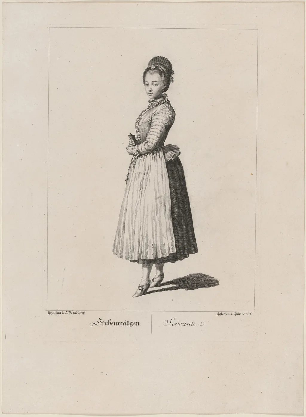Stubenmädgen (Servant Girl), by Quirin Mark, ink, 1775