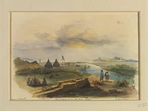 Encampment on the River Belus, by R. Aulick