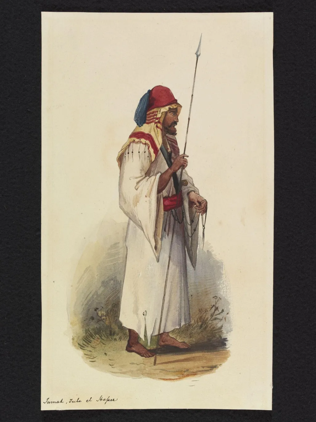 Jumah, Tribe el Hassee, by R. Aulick, watercolor, 1848