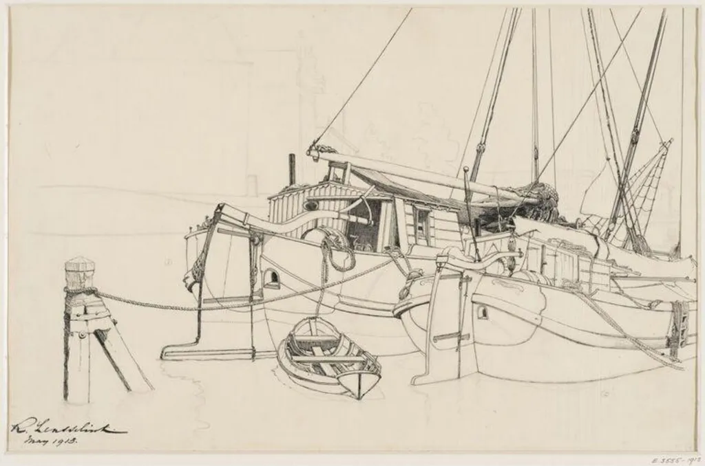 Dutch Praam and Tjalk, by R. Lennselink, 1913